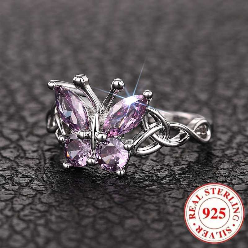 Vintage Style Butterfly Ring with Cubic Zirconia